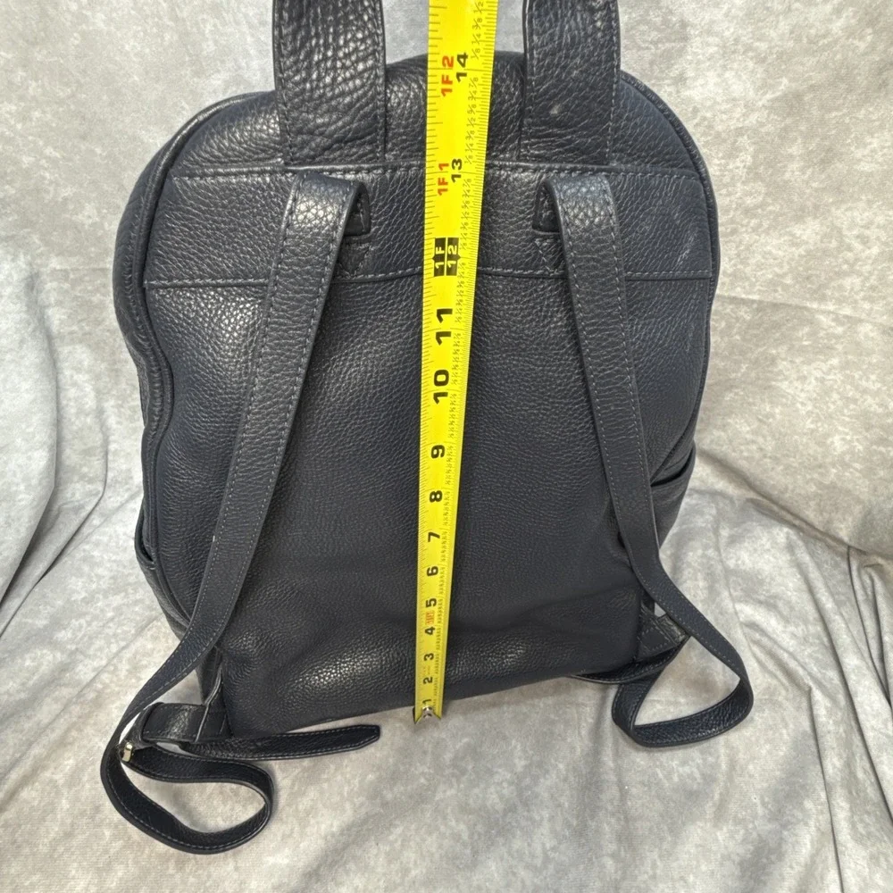 Michael Kors Zip Backpack Large Pebble Leather Navy Blue 14
